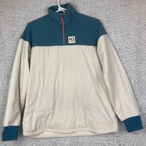 Kari Traa Siri 1/2 Zip Jacket Womens L White Blue Orange Zip Quilted Pullover